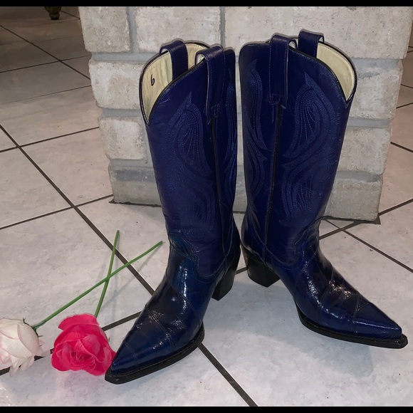 Cobalt Blue cowboy boots - Picture 2 of 7
